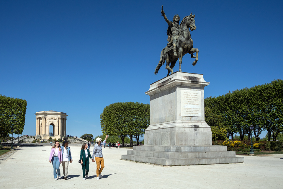 La Place royale du Peyrou avec le château-d'eau en perspective © A.Alliès